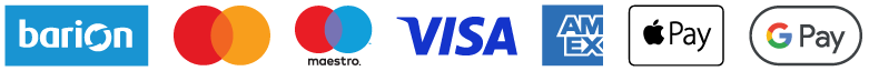 Logos of accepted payment methods including VISA, Barion, and other secure options.